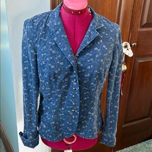 Ralph Lauren jean jacket  Blue / small floral pattern in white  multi button